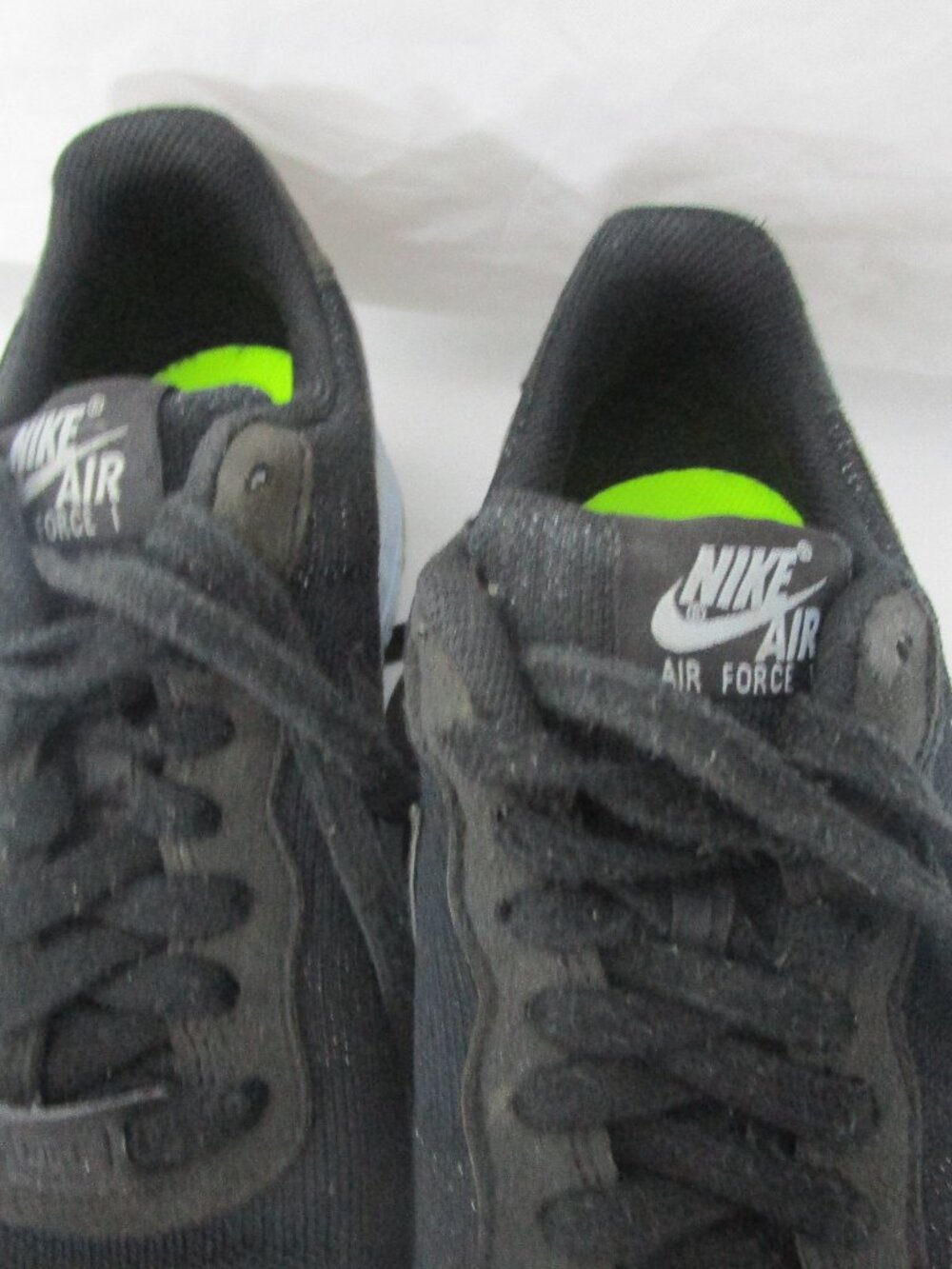Nike Air Force 1 Low Premium Black Gum Canvas Sneakers Shoes Men's Size US 8.5 p